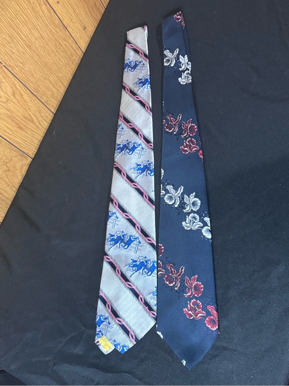 Men's Floral and Patterned Ties - Blue and Gray